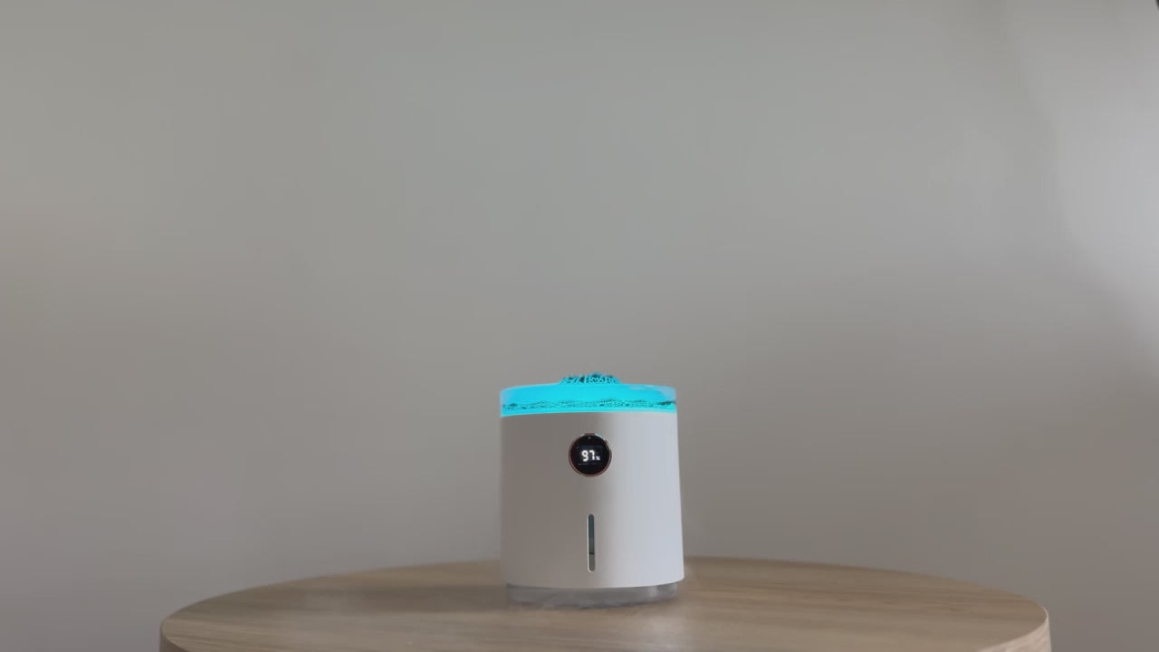 Vidéo du diffuseur d'huiles essentielles avec changement de couleur LED